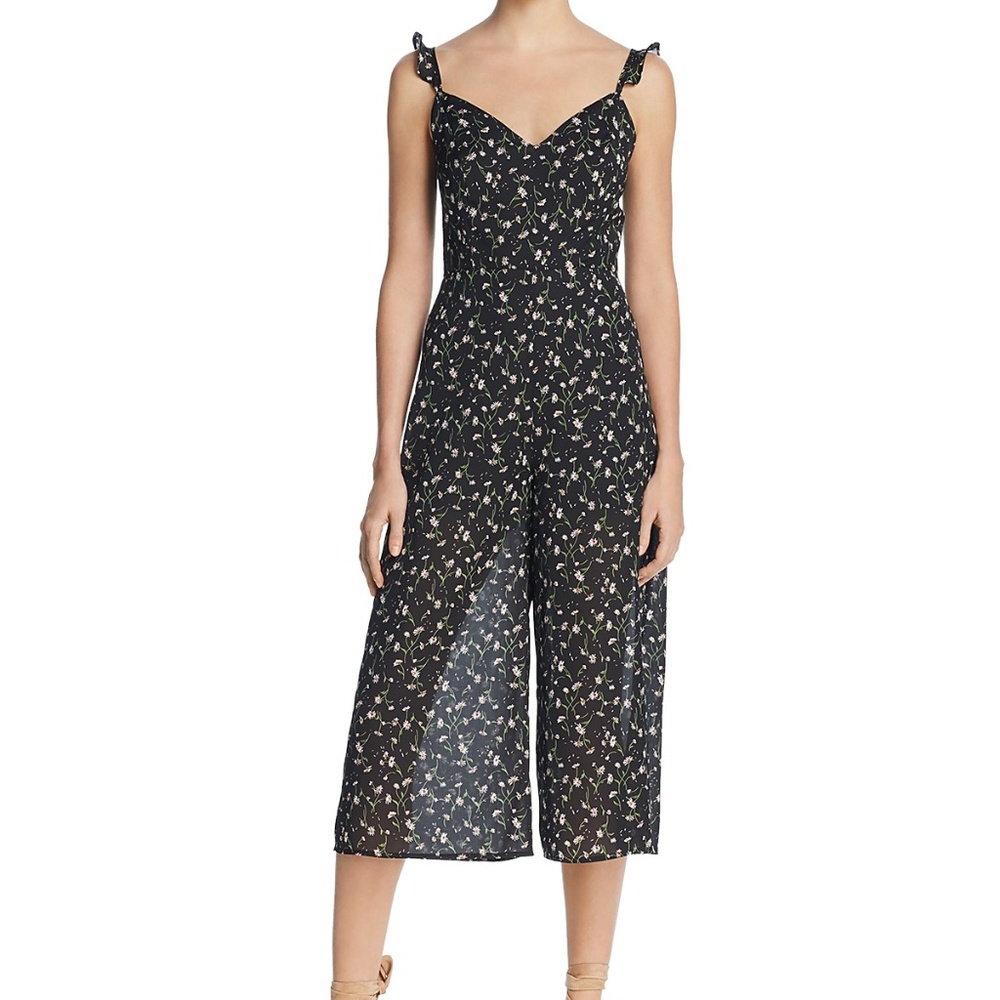 re:named | Cropped Wide Leg Floral Jumpsuit